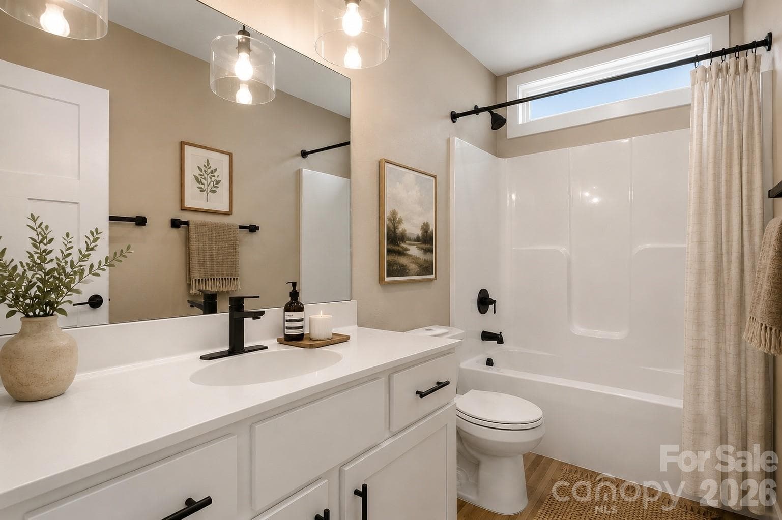 virutally staged bathroom - 207 Hanover Street, Asheville