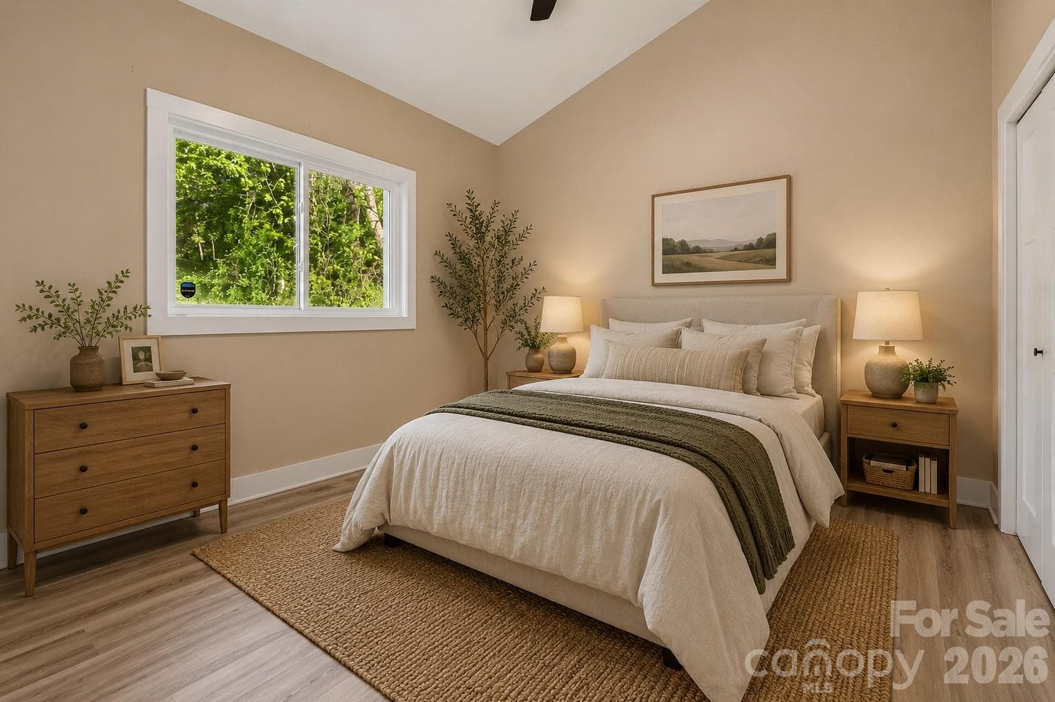 virtually staged bedroom - 207 Hanover Street, Asheville