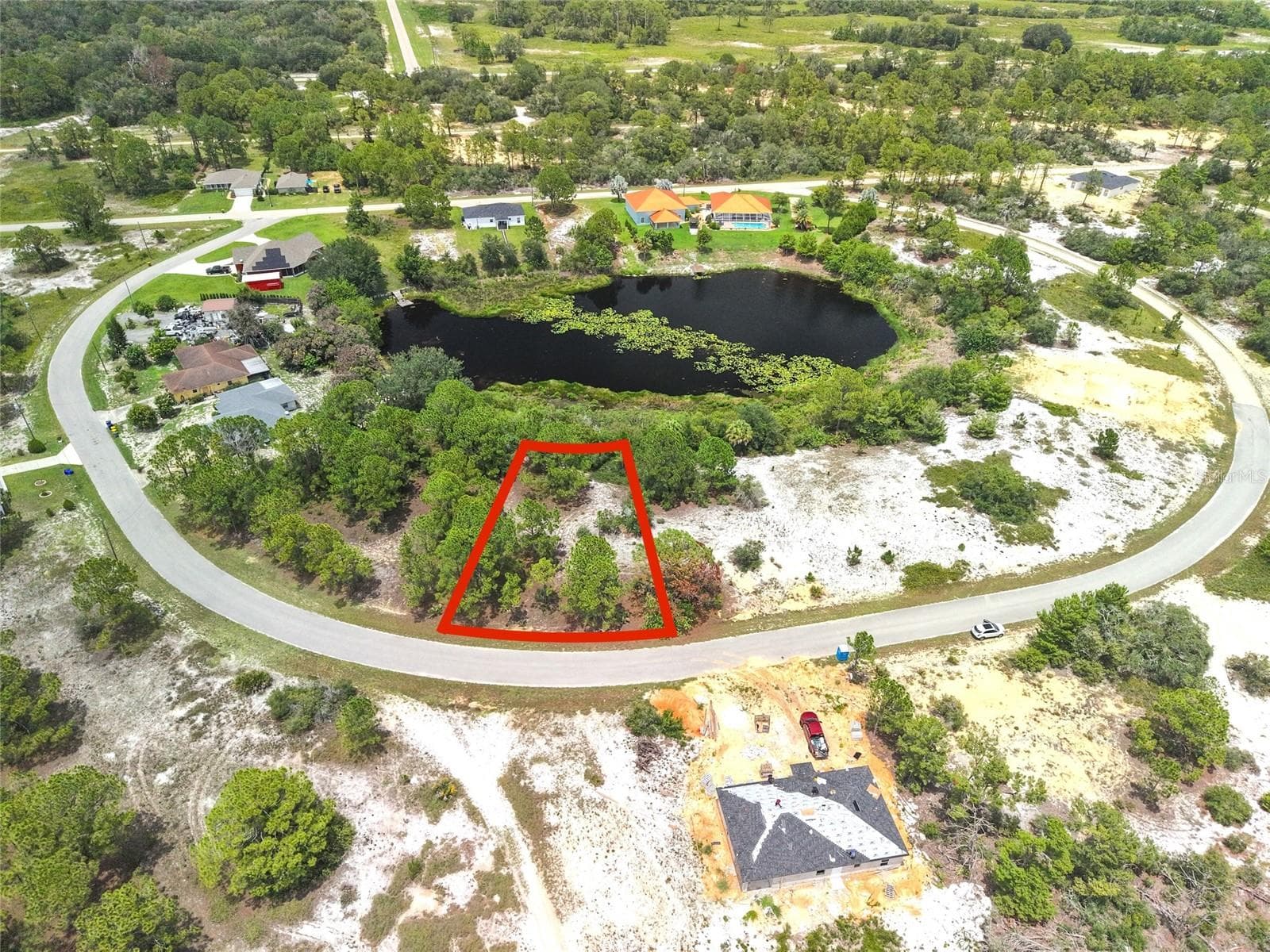 red boundary is for illustration purposes, survey needed. - 659 LAKE TINA DR, LAKE PLACID