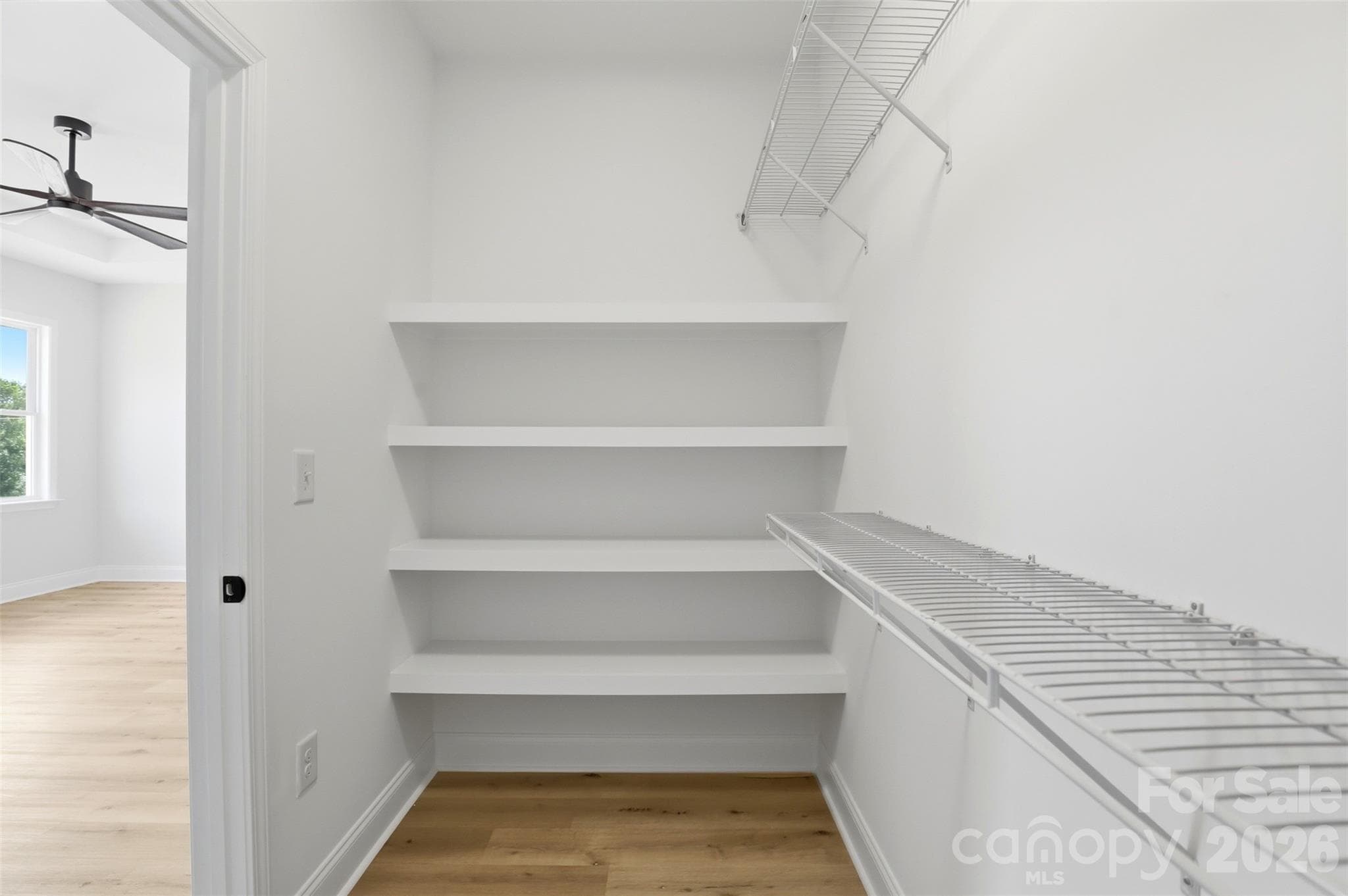 hand built wood shelving in primary WIC - 390 NC 200 Highway S, Stanfield