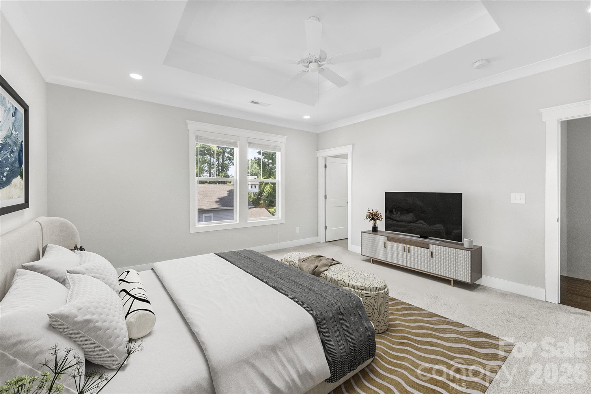 Primary suite w/ tray ceiling - 543 Greystone Road, Charlotte