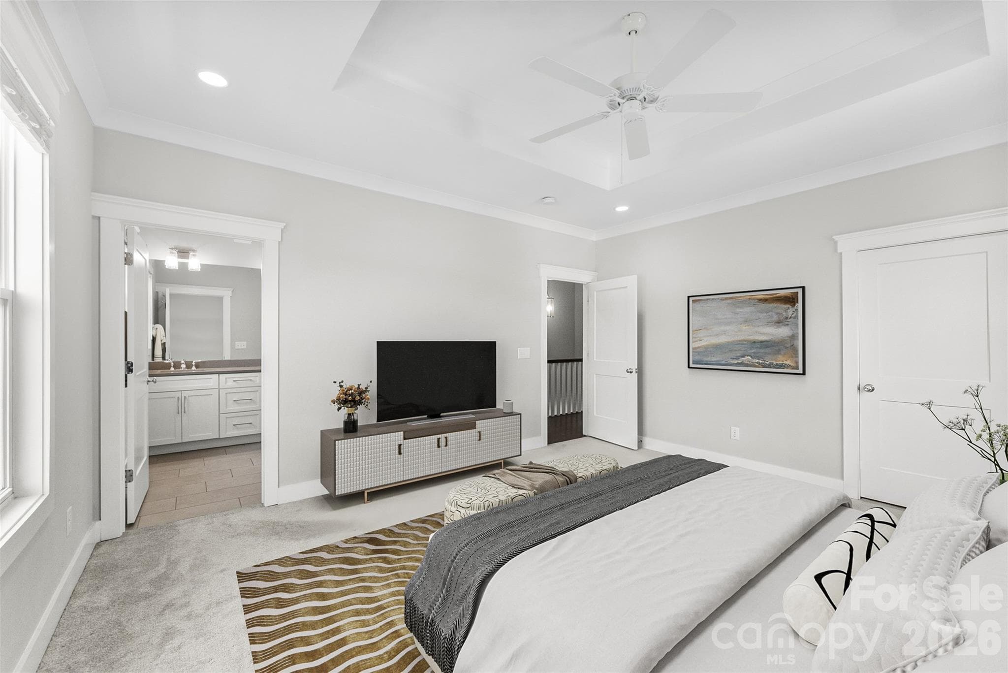 Primary suite w/ tray ceiling - 543 Greystone Road, Charlotte