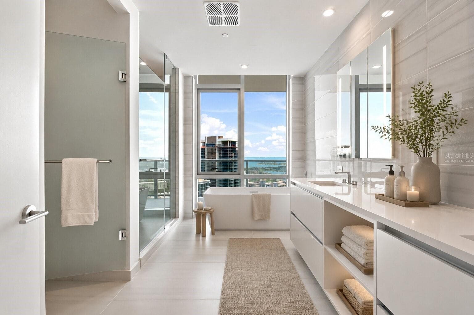 Virtually Staged Primary Ensuite Bathroom - 400 CENTRAL AVE #2901, ST PETERSBURG