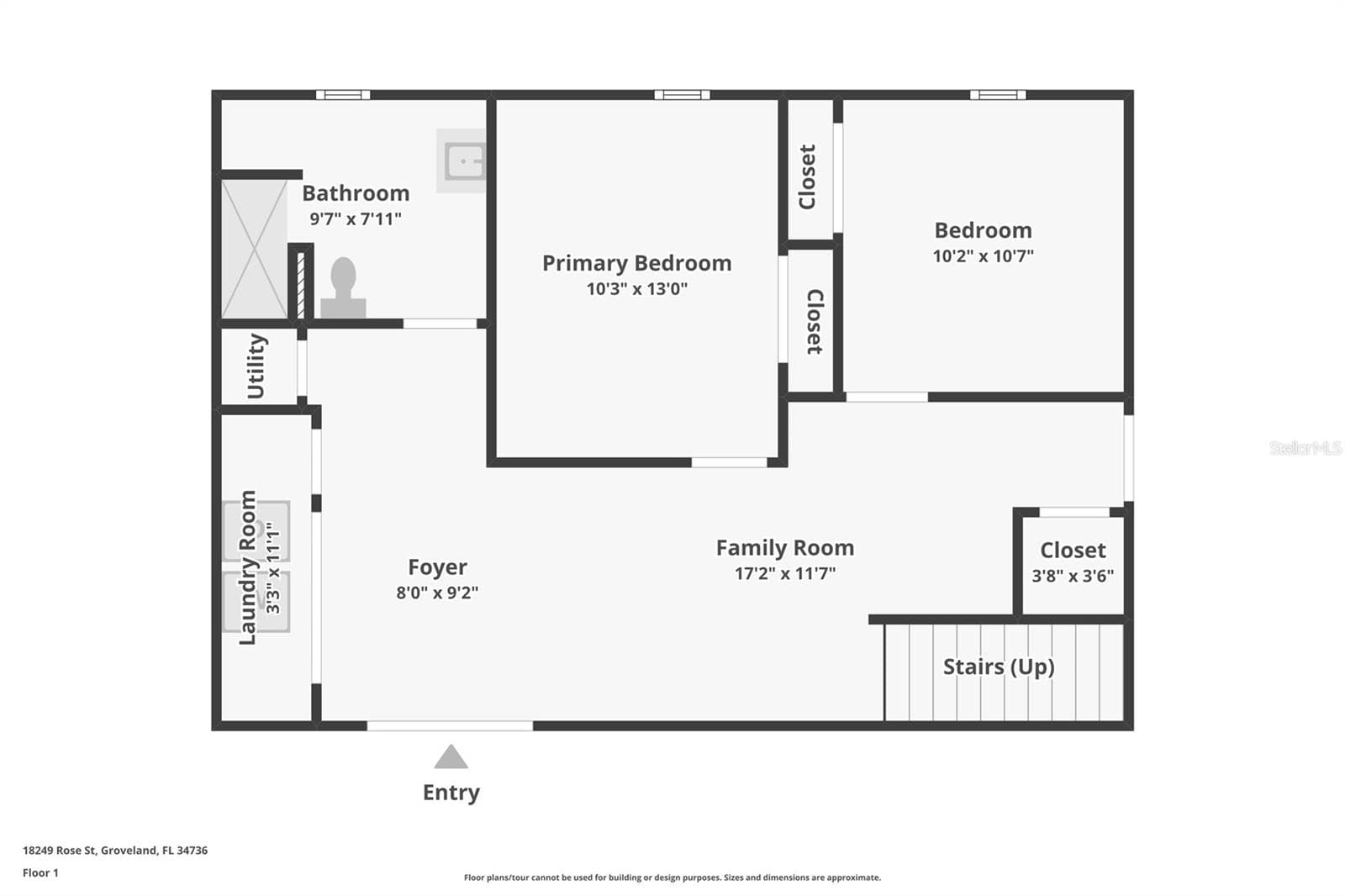First Floor layout - 18249 ROSE ST, GROVELAND