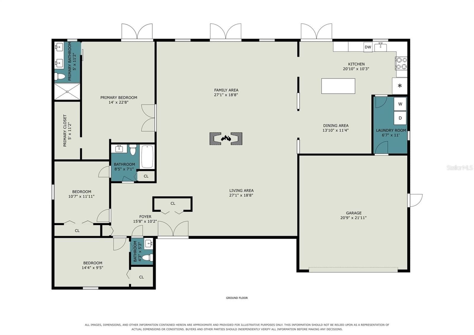 Home's Floorplan 3BR & 2 1/2 BA w/LVP Flooring - 1592 SKYLINE DR, KISSIMMEE