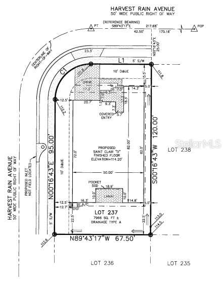 12940 Harvest Rain Avenue Plot Plan - 12940 HARVEST RAIN AVE, WINTER GARDEN