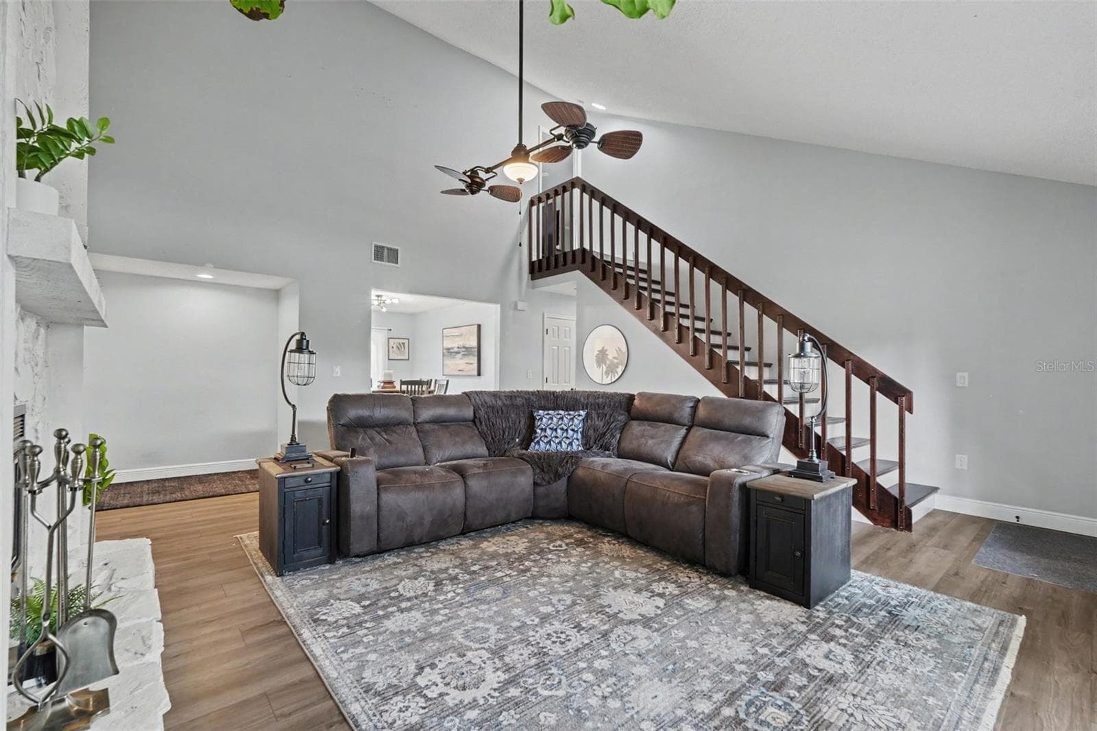 Stairs lead to primary bedroom on the 2nd level. - 736 SANDY CREEK DR, BRANDON