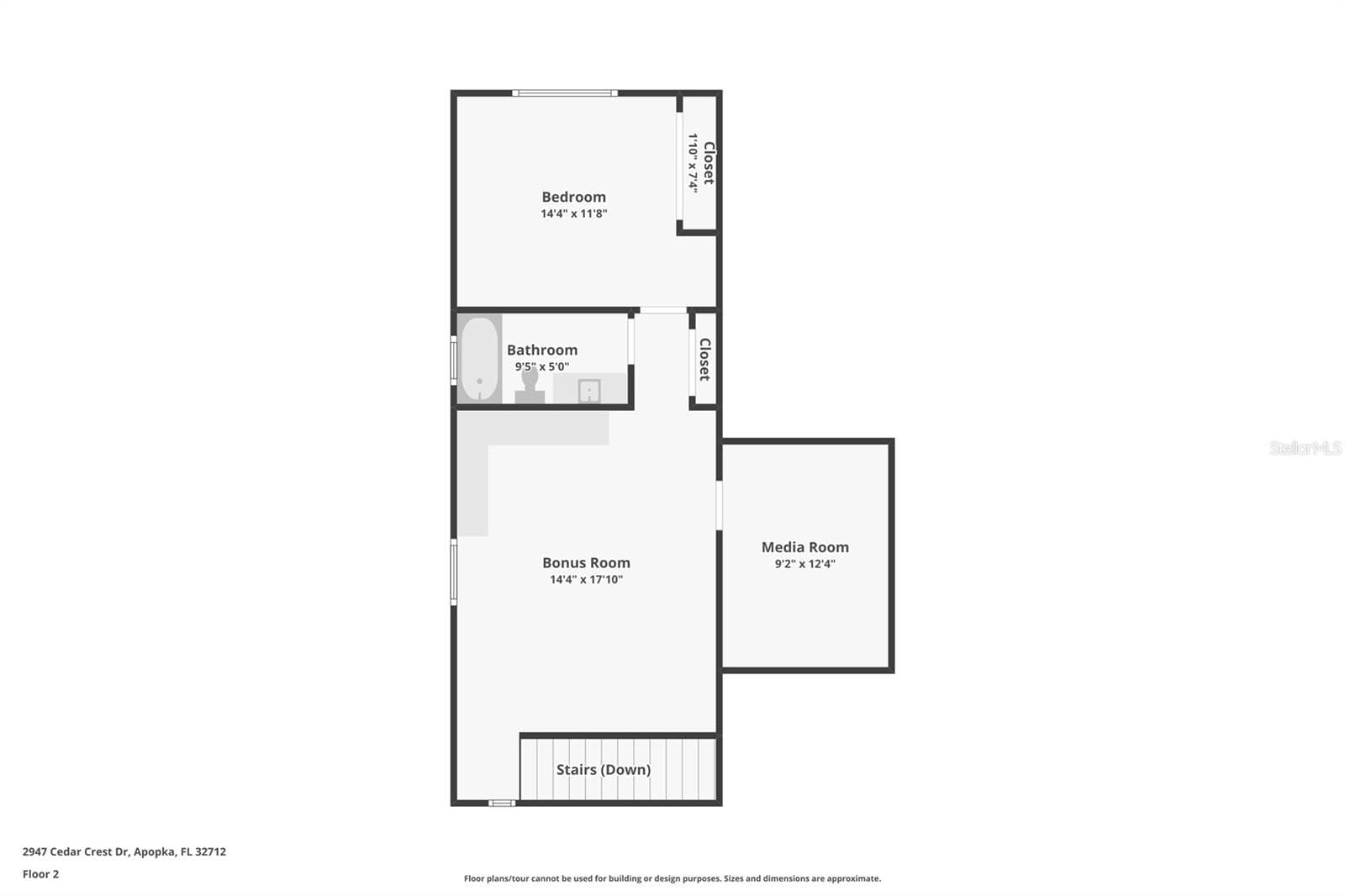 Floor Plan - 2nd floor. - 2947 CEDAR CREST DR, APOPKA