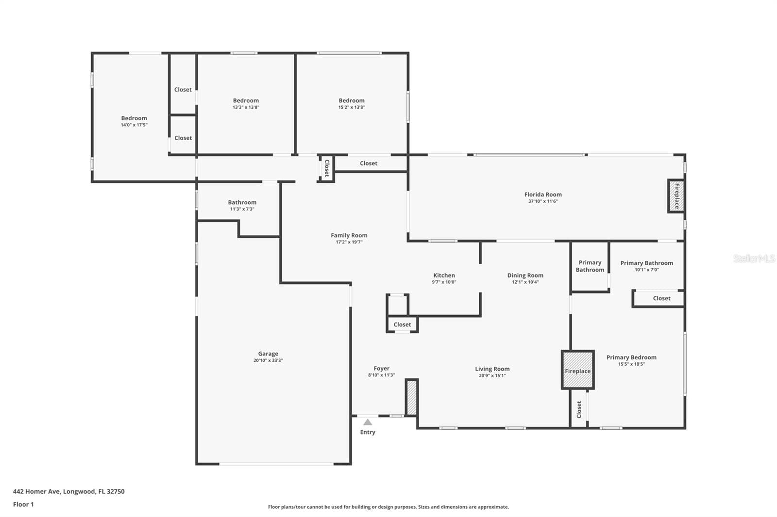 Floor plan - 442 HOMER AVE, LONGWOOD