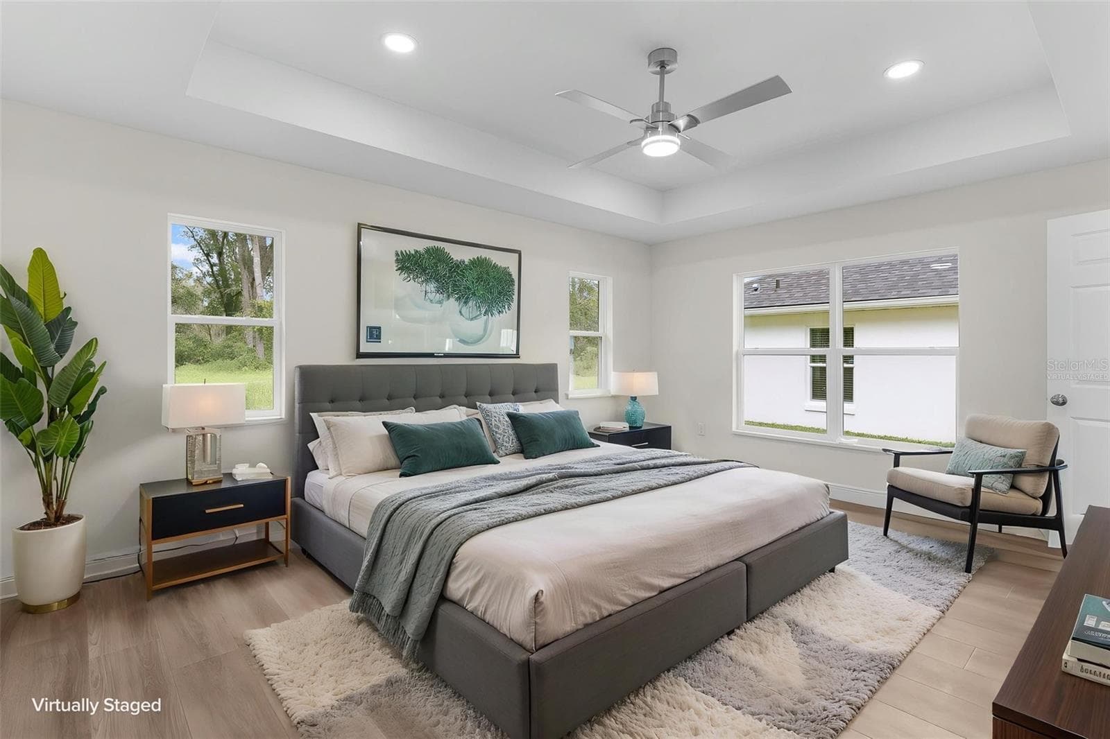 Primary Bedroom Virtually staged - 8277 SE 158TH ST, SUMMERFIELD
