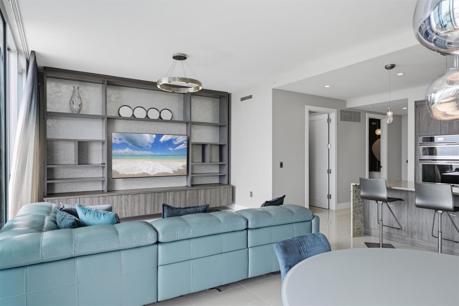 Custom built-in with shelving & cabinets - 1155 N GULFSTREAM AVE #807, SARASOTA