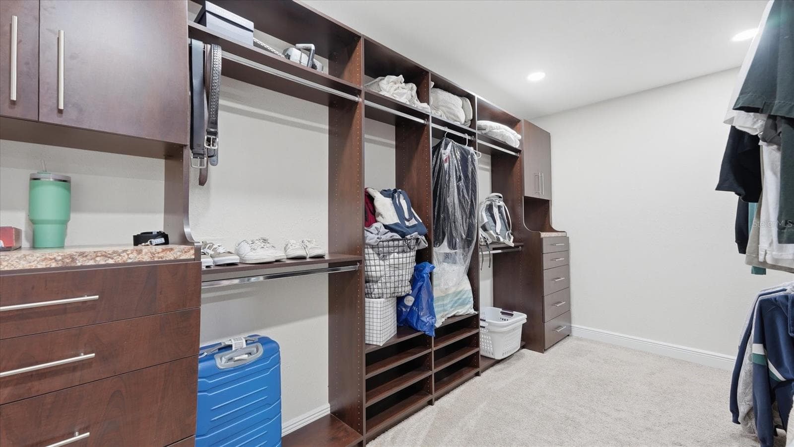 Large pass-through custom closet can be accessed from either side of the bedroom - 15127 PENNINGTON RD, TAMPA