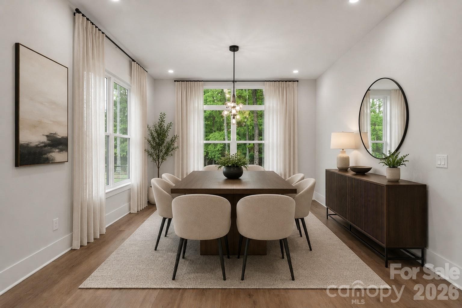 Open dining room-virtually staged - 4808 Rockwood Drive, Waxhaw