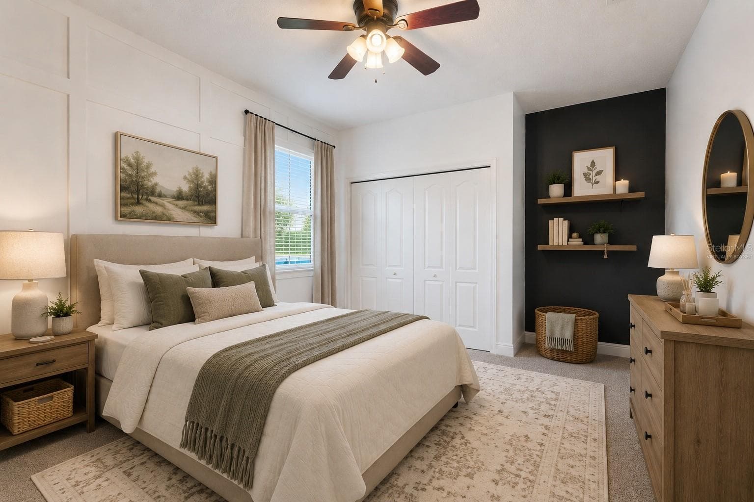 Virtually Staged Bedroom 2 - 18145 GREAT BLUE HERON DR, GROVELAND