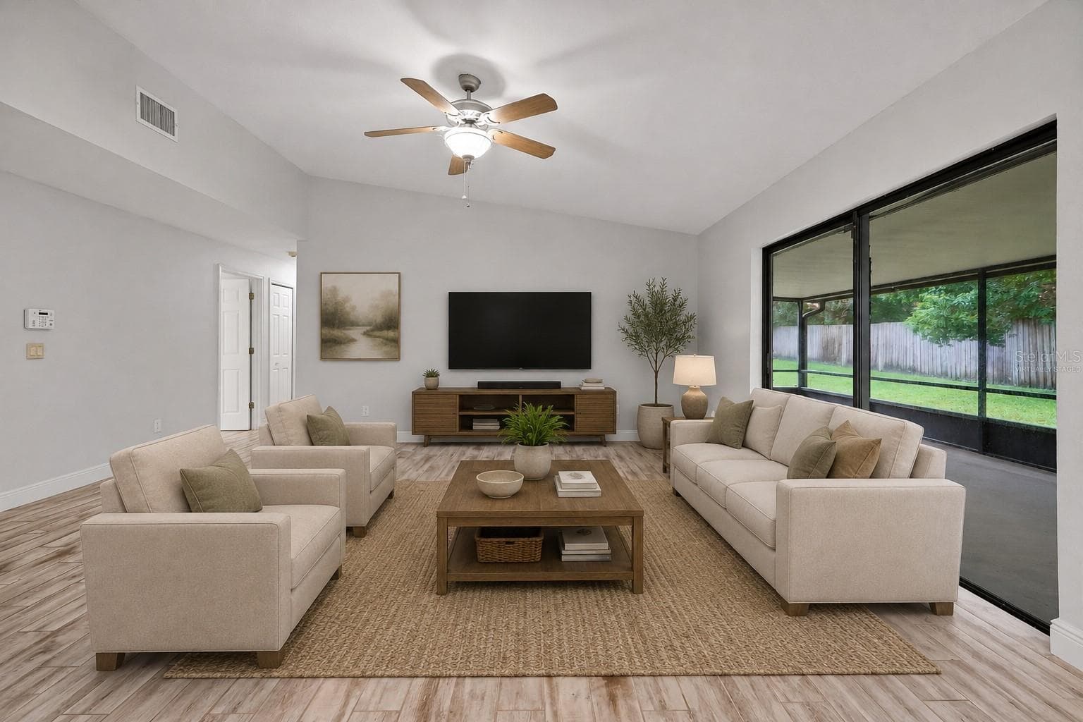 Living room virtually staged - 8405 WAIALAE CT, ORLANDO