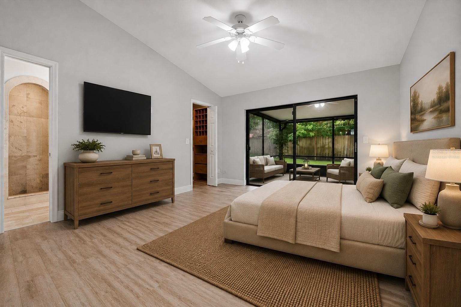 Master bedroom virtually staged - 8405 WAIALAE CT, ORLANDO