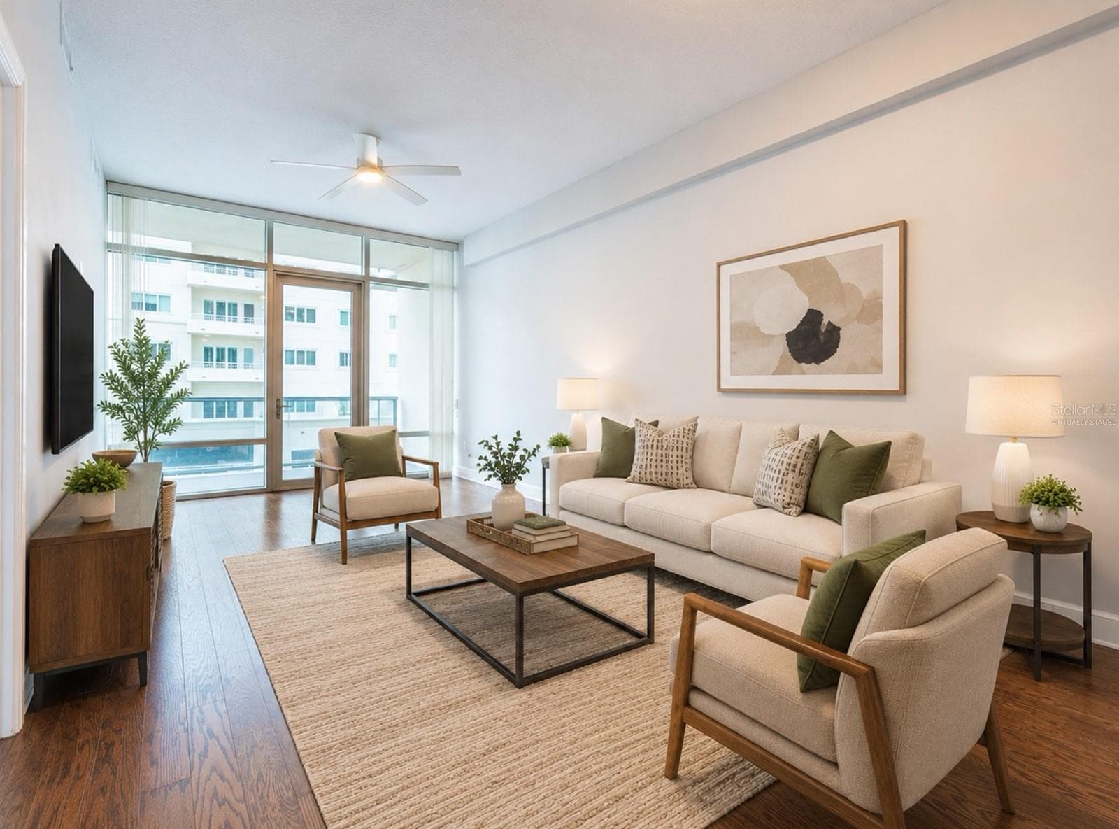 Virtually Staged Image. Living Room. - 101 S EOLA DR #614, ORLANDO