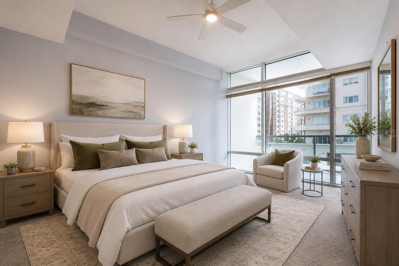 Virtually Staged Image. Primary Suite. - 101 S EOLA DR #614, ORLANDO