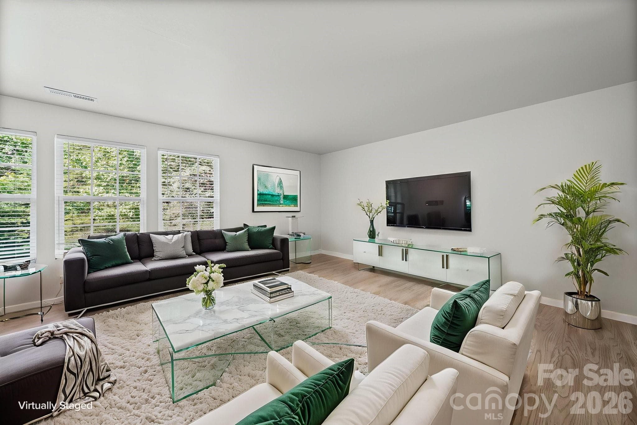 Great Room - Virtually Staged - 1604 Bray Drive, Charlotte