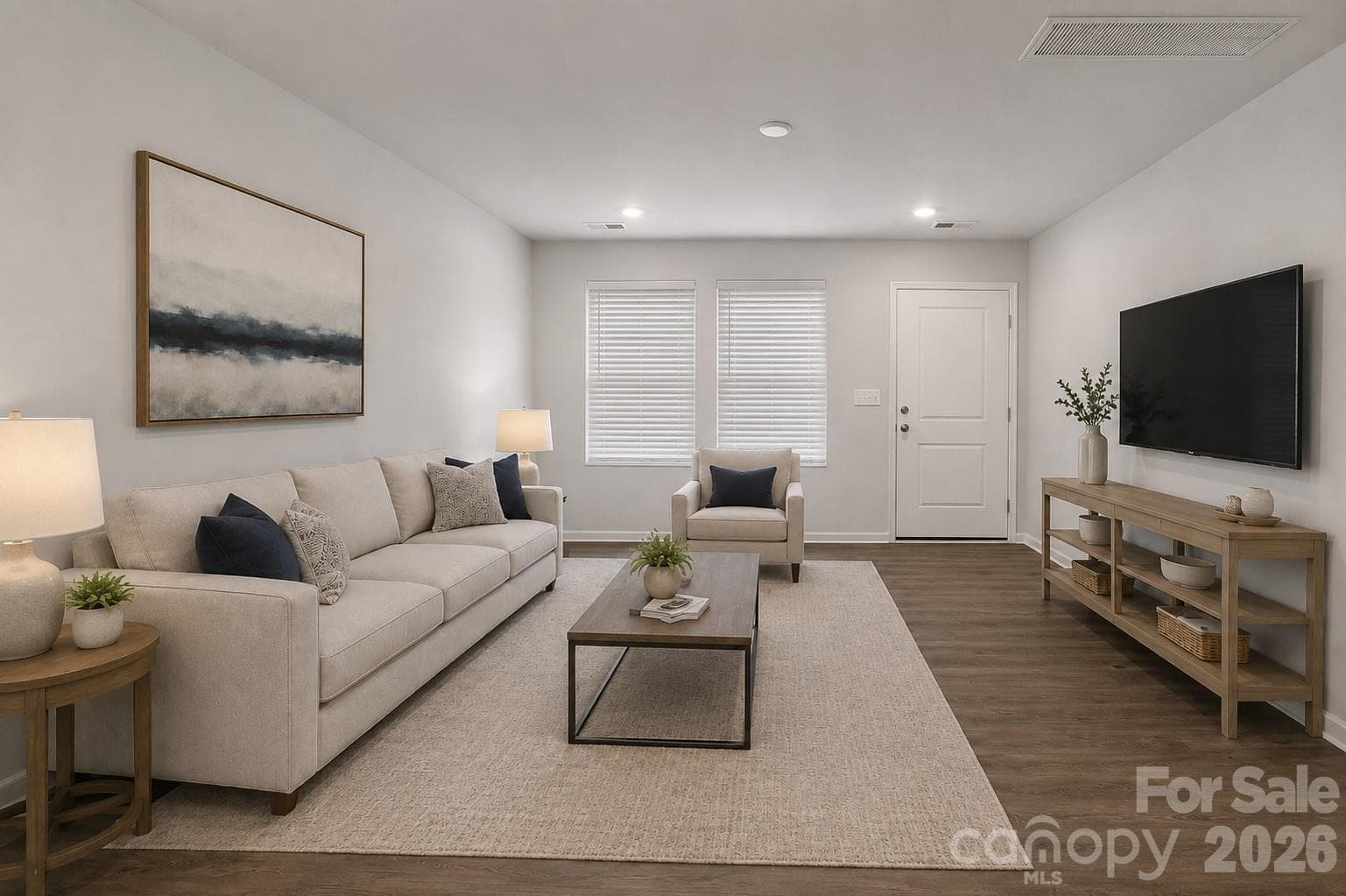 Living room virtually staged - 532 Bond Street, Statesville