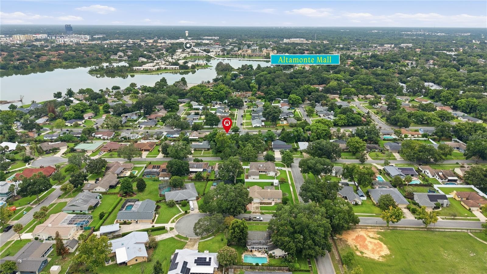 Drone with Altamonte Mall & Lake - 521 FERNWOOD DR, ALTAMONTE SPRINGS