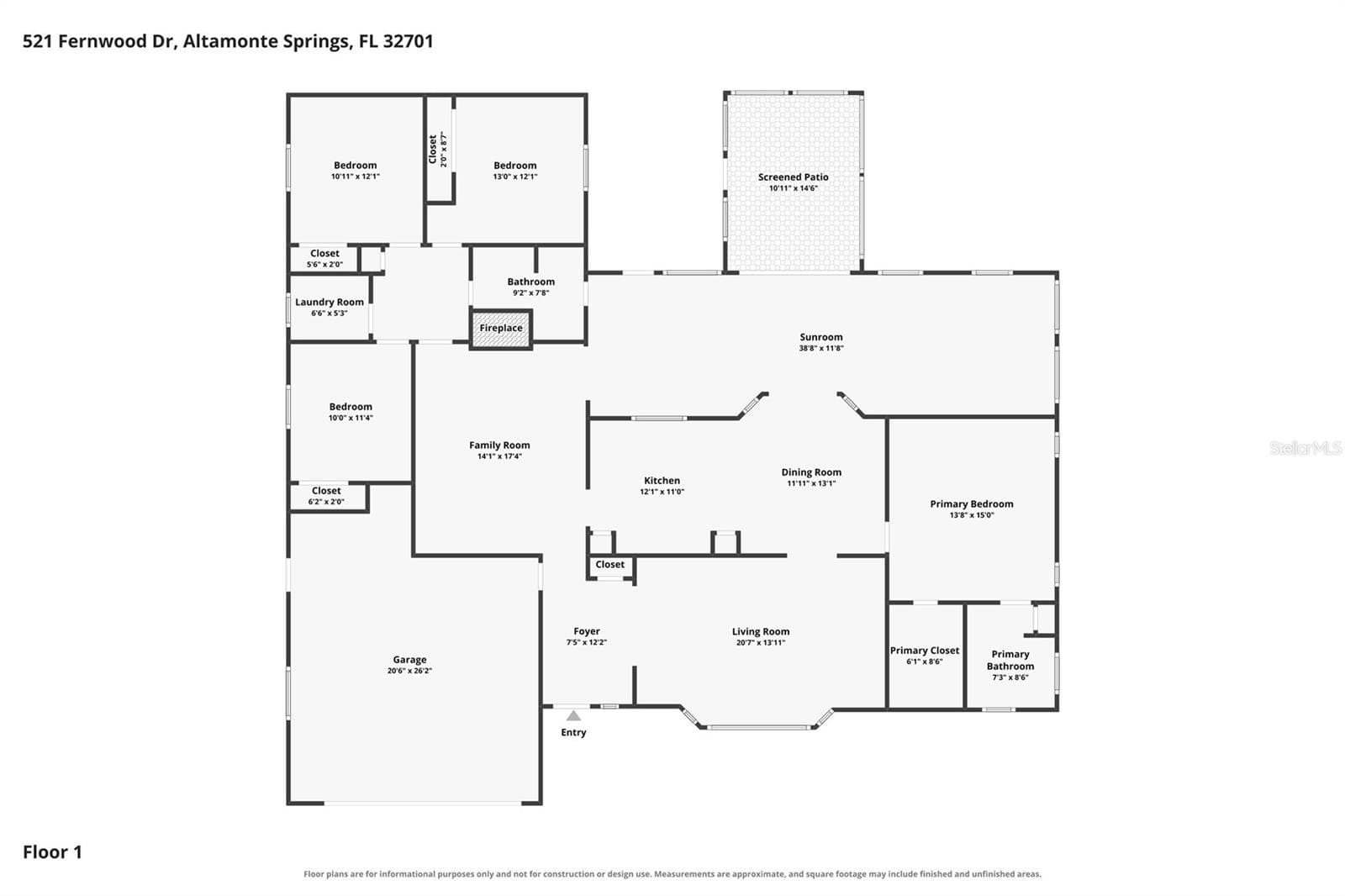 Floor Plan - 521 FERNWOOD DR, ALTAMONTE SPRINGS