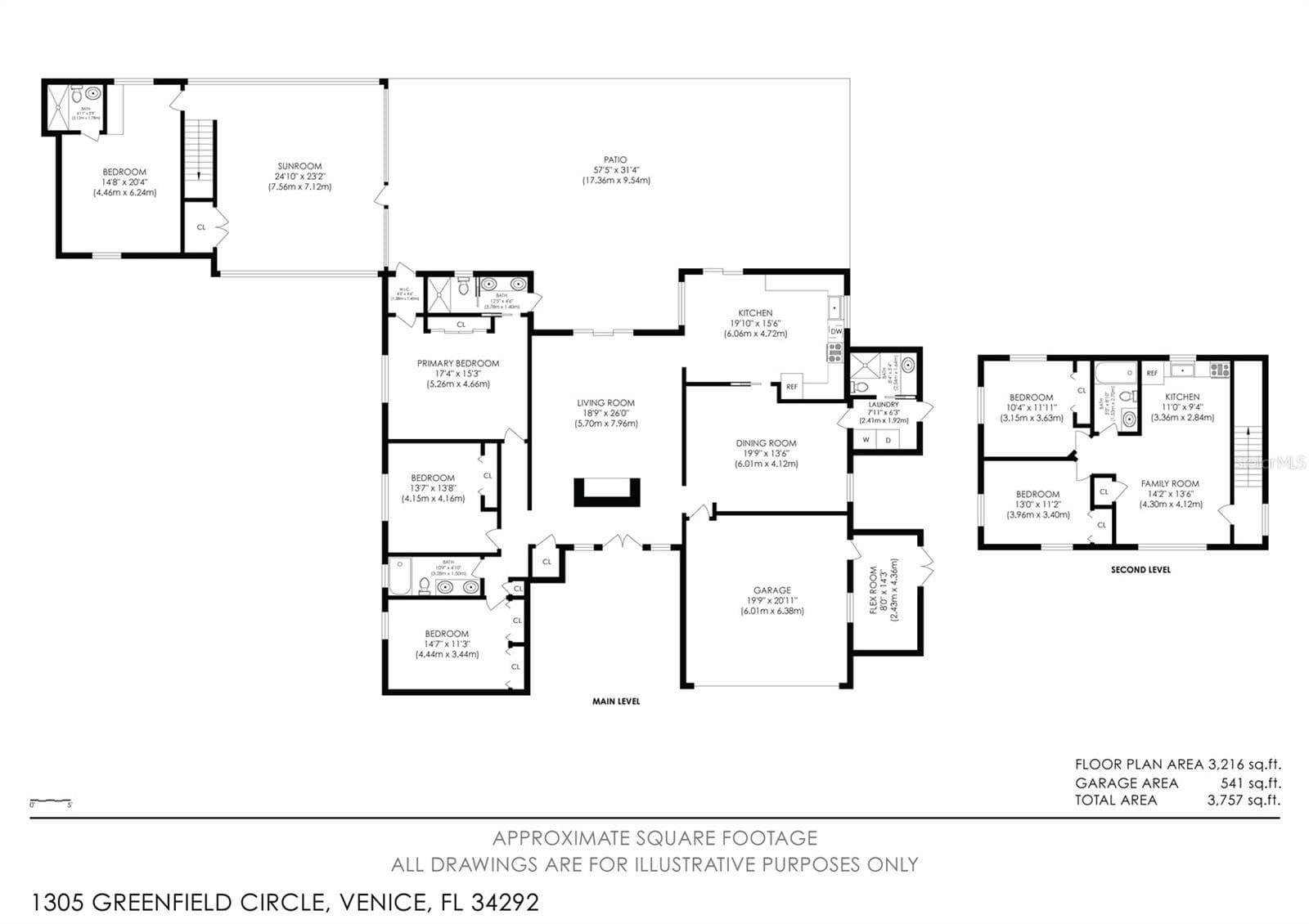Complete property floor plan. - 1305 GREENFIELD CIR, VENICE