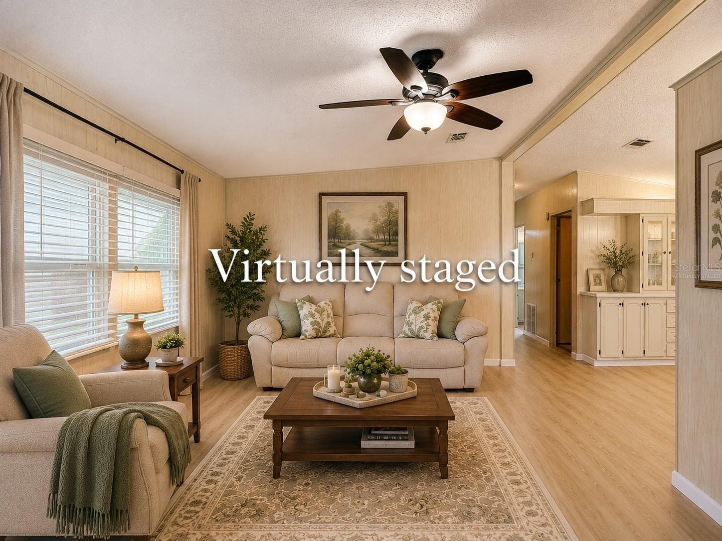 Virtually Staged Living Room - 4919 BLANCO DR, ZEPHYRHILLS