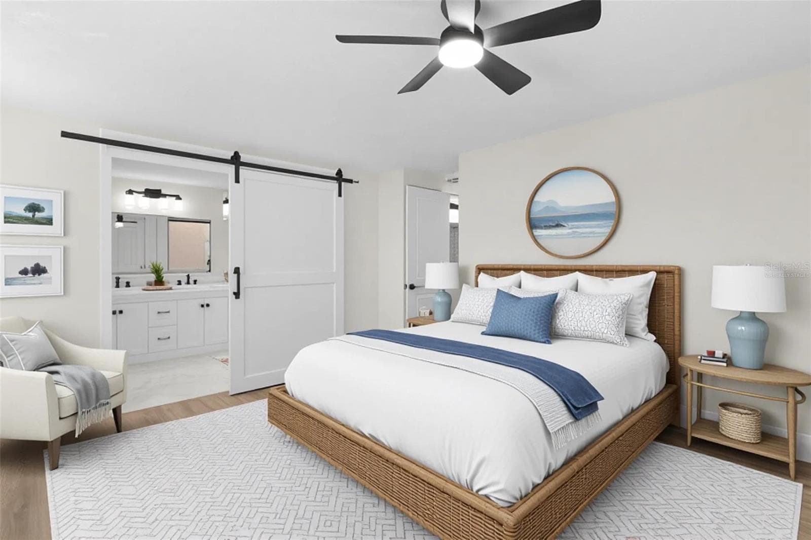 Virtually Staged Master Bedrroom - 205 PALO VERDE DR, LEESBURG
