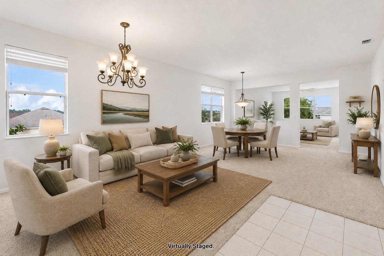 Virtually Staged Formal living/dining - 780 LAKEVIEW POINTE DR, CLERMONT