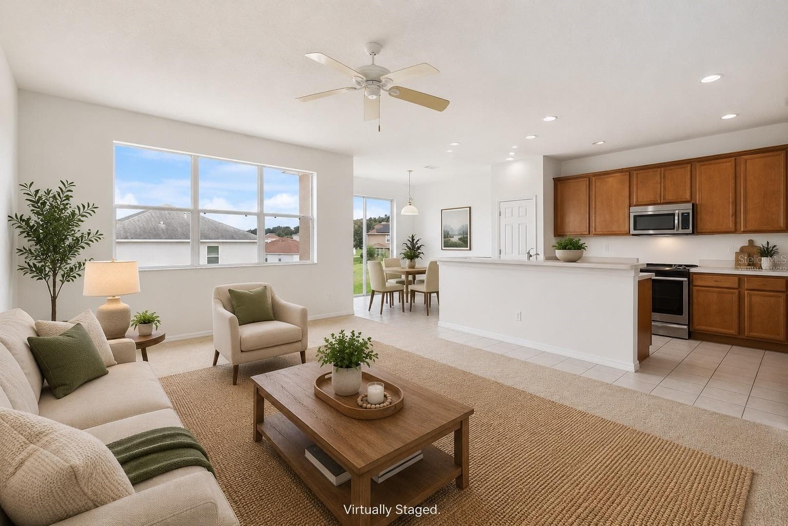 Virtually Staged Great Room/Open Kitchen - 780 LAKEVIEW POINTE DR, CLERMONT