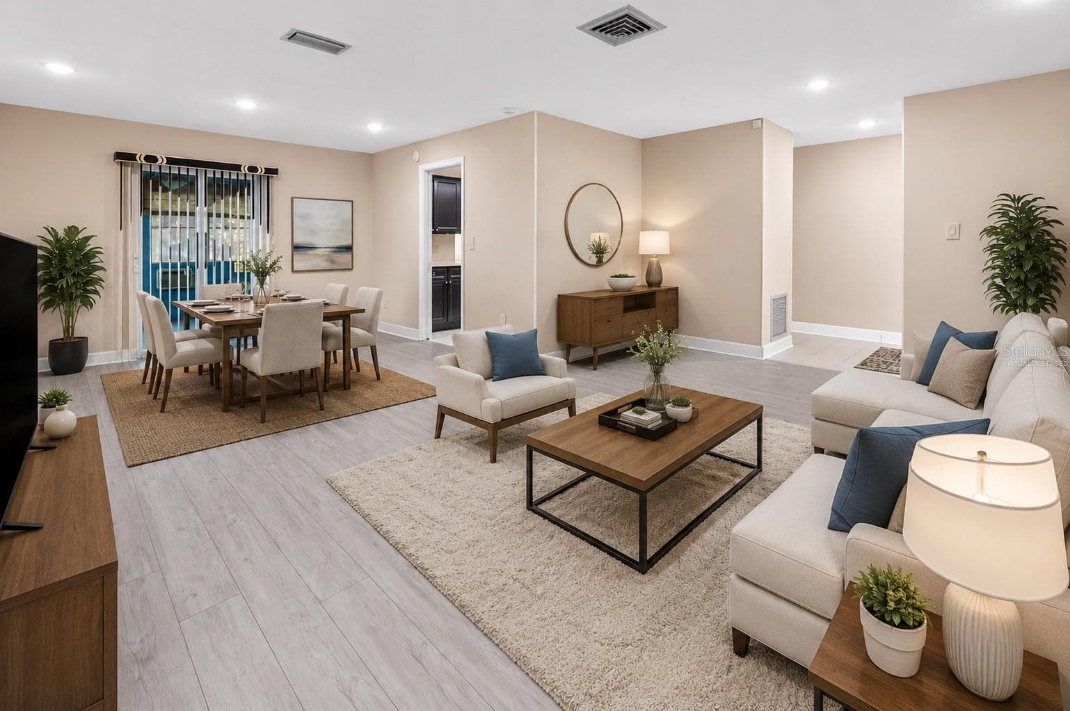 Virtually staged Living and Dinning Area - 1929 VALENCIA WAY, CLEARWATER