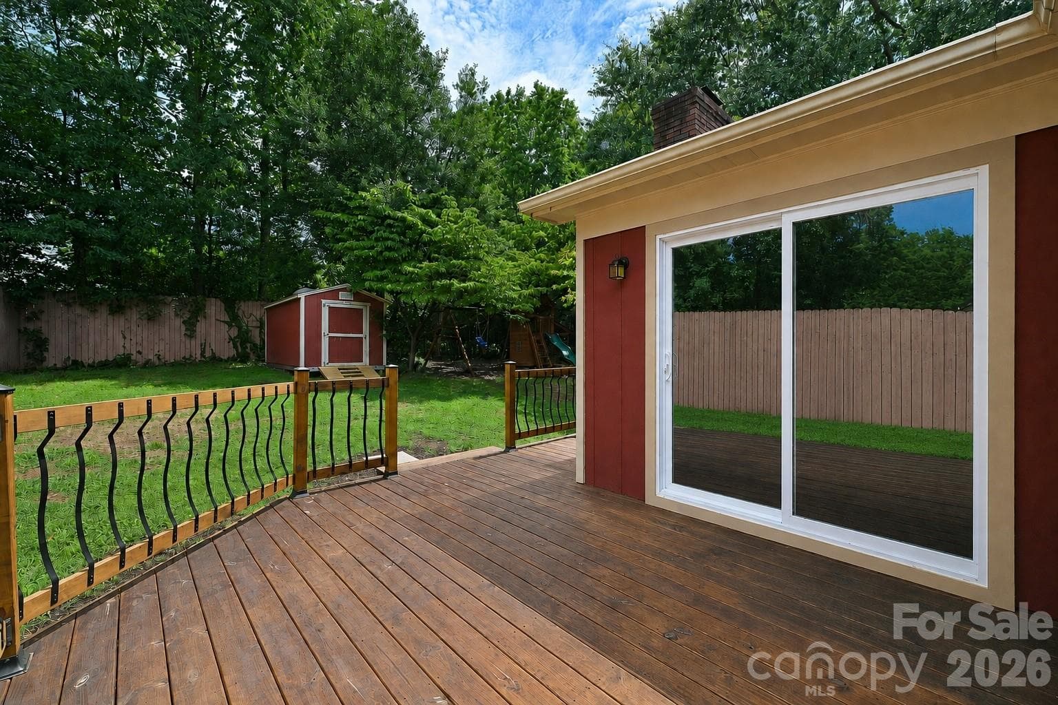 Oversized deck and a new sliding glass door - 1620 Windyrush Lane, Gastonia