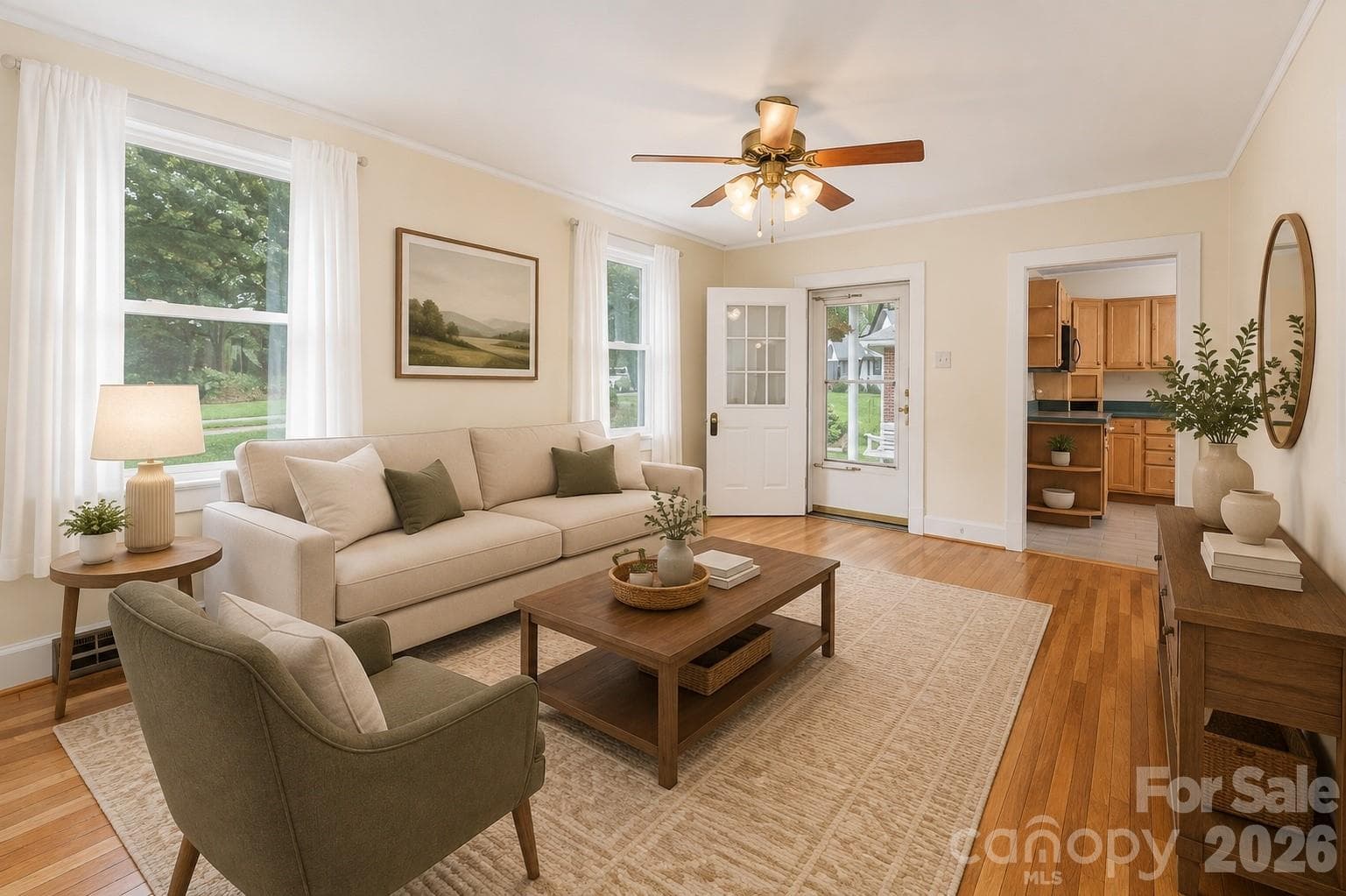 Virtually Staged-living room - 3 Enka Oak Street, Candler