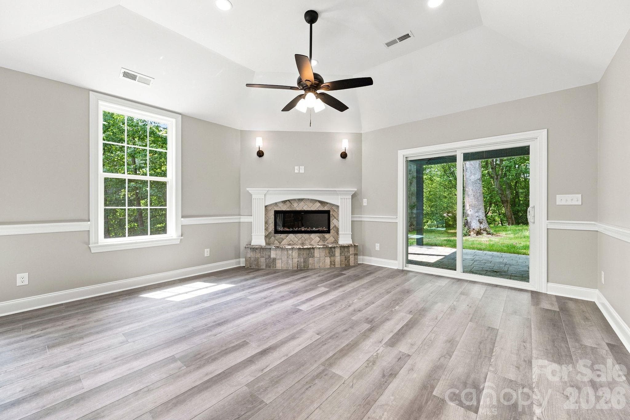 living room view from dining area - 337 Petree Road, Winston Salem