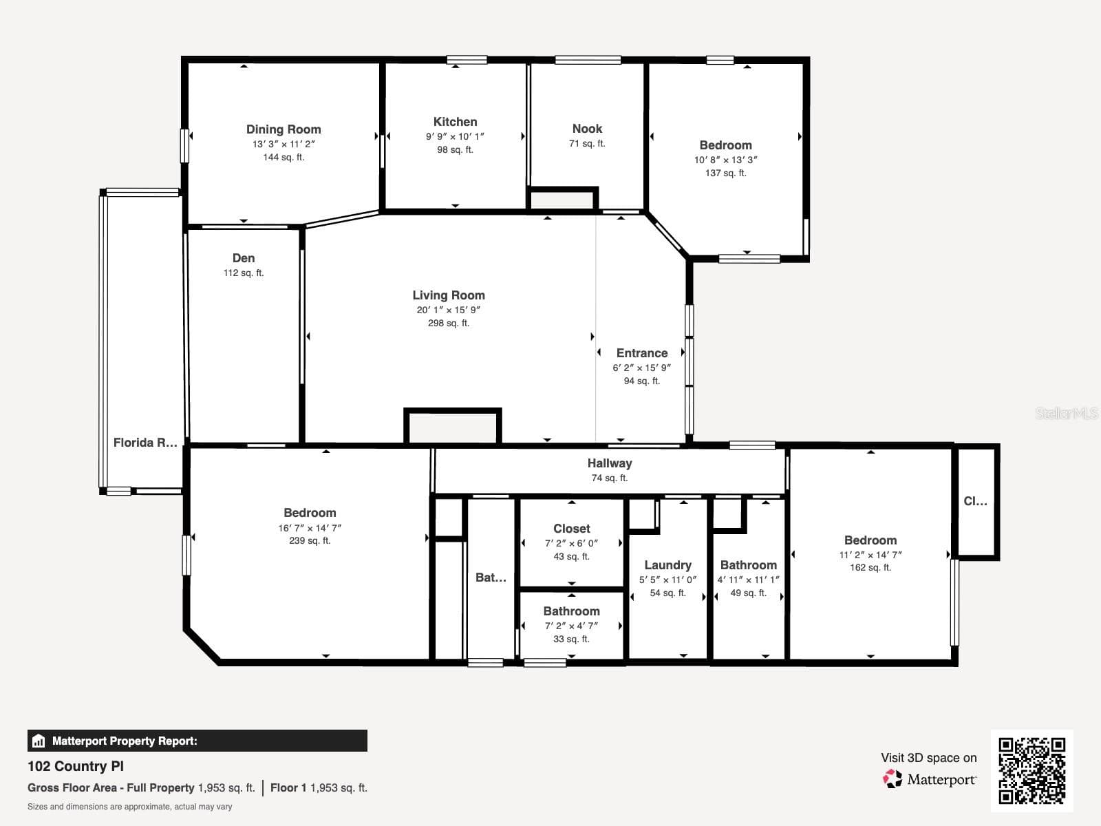 floorplan measurements - 102 COUNTRY PL, SANFORD