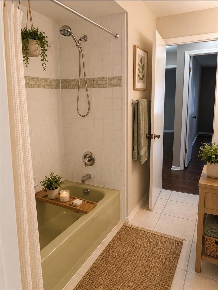 Hall Bath Tub/Shower Virtually Staged - 1840 ASTER DR, WINTER PARK