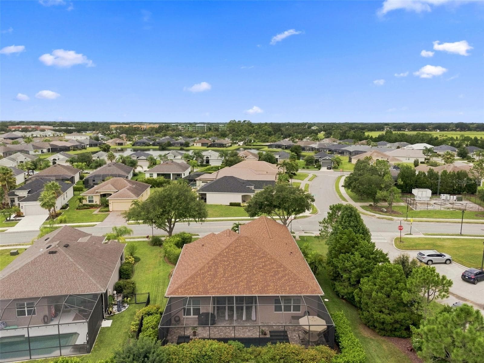 Aerial view from back - 3850 CREEKSIDE PARK DR, PARRISH