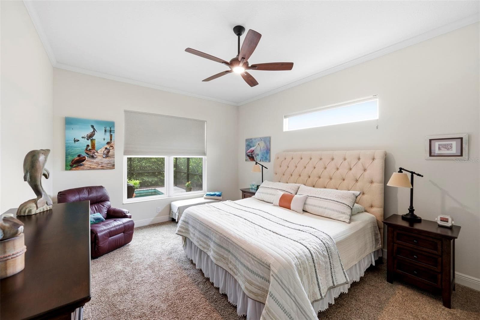 Primary Bedroom with high clerstory window adding light while maintaining privacy - 3850 CREEKSIDE PARK DR, PARRISH