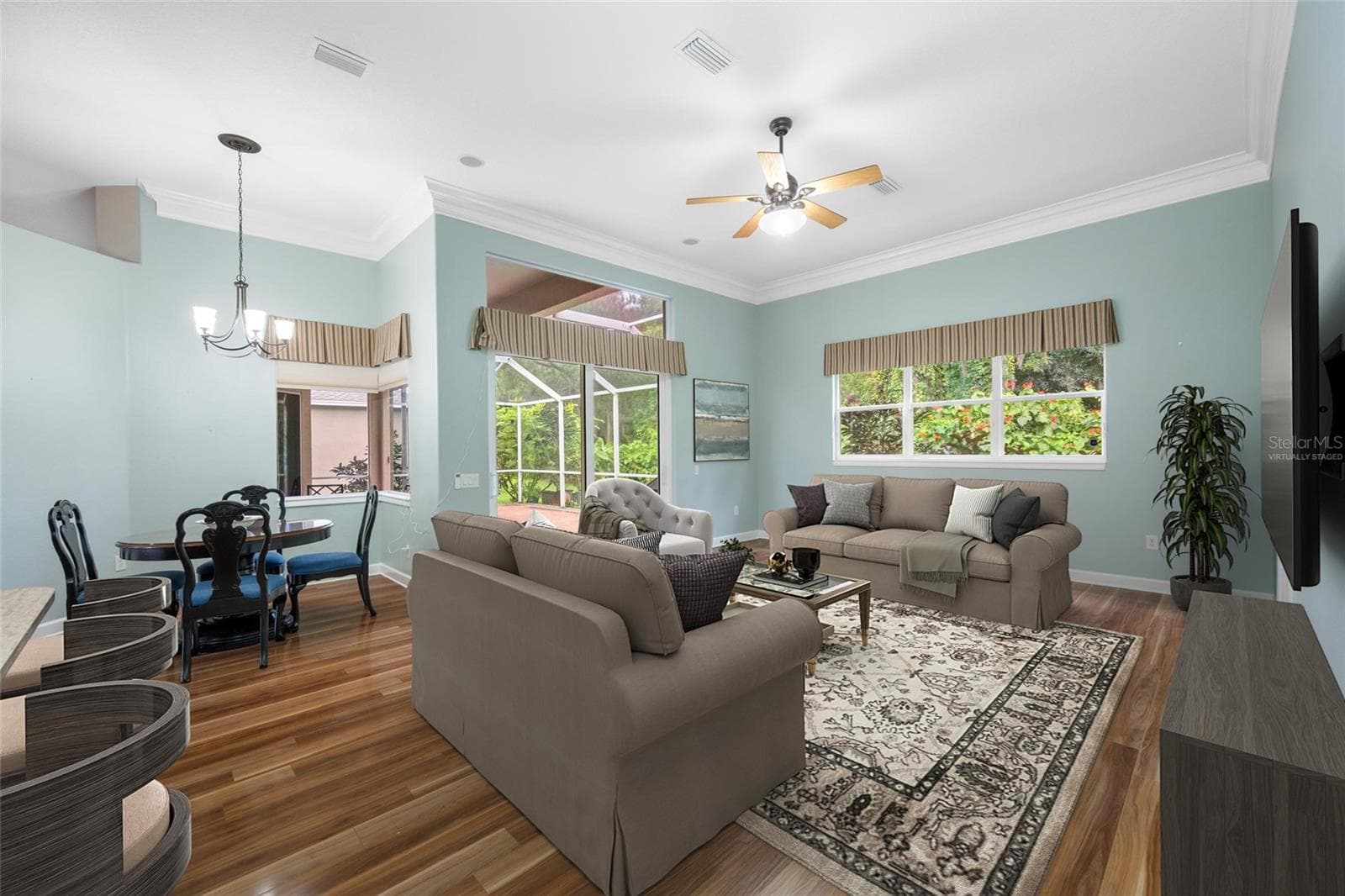 Virtually Staged Family Room - 11421 STRATHAVEN CT, TRINITY