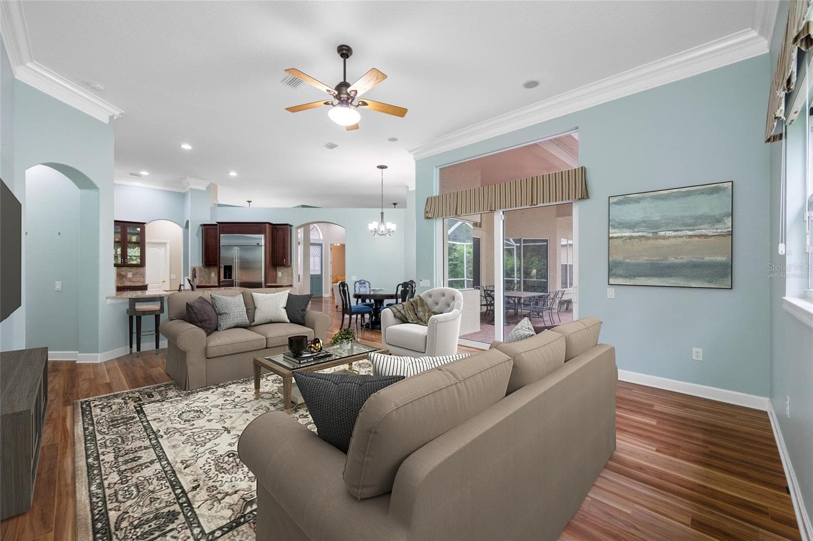 Virtually Staged Family Room - 11421 STRATHAVEN CT, TRINITY