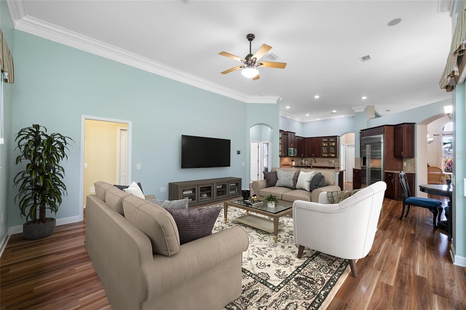 Virtually Staged Family Room - 11421 STRATHAVEN CT, TRINITY