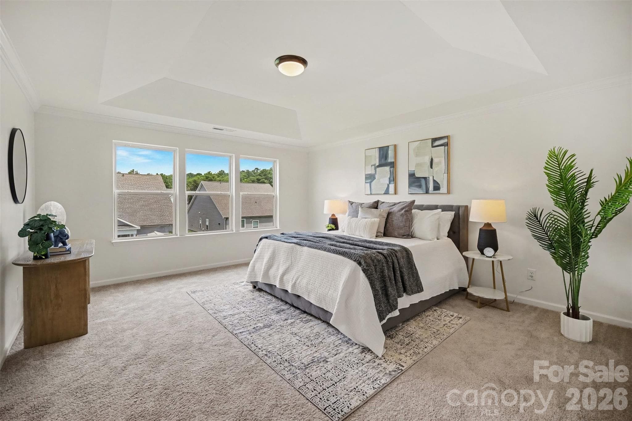 Primary Bedroom with tray ceiling - 44024 Donald Ross Court, Lancaster