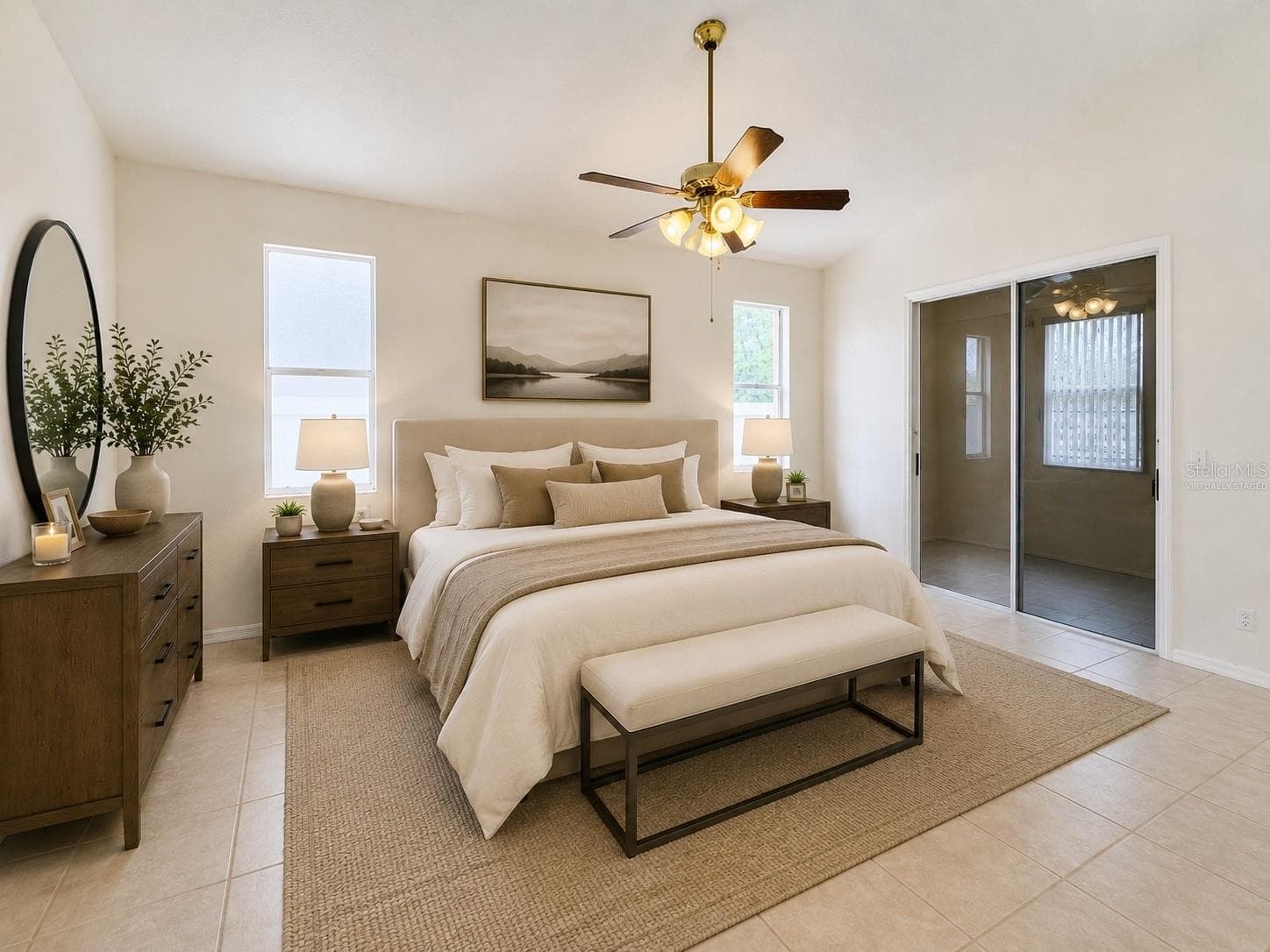 Virtually staged primary bedroom - 1959 WOOD TRAIL ST, TARPON SPRINGS