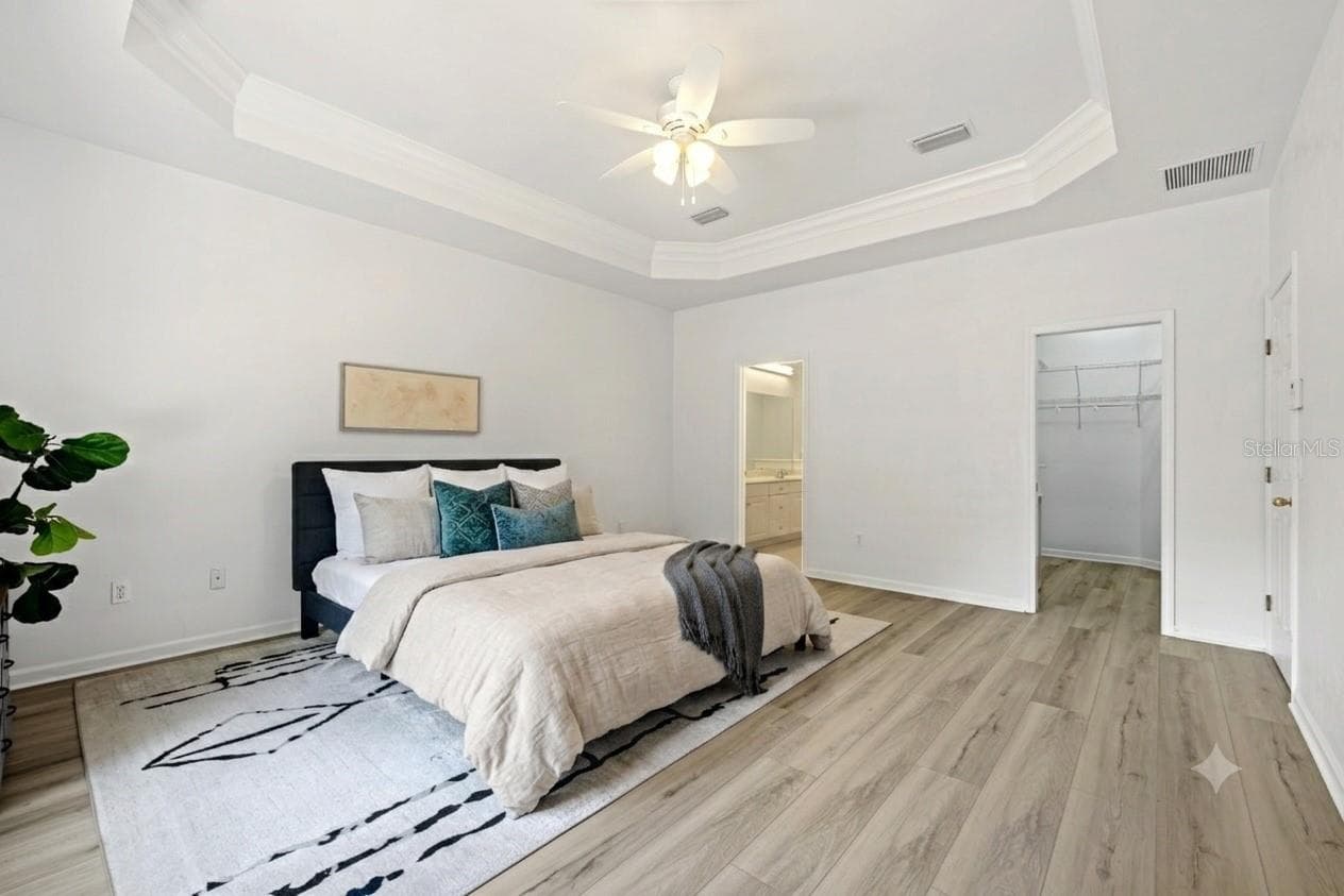 Primary bedroom - virtual bedding - 3033 SW 98TH DR, GAINESVILLE