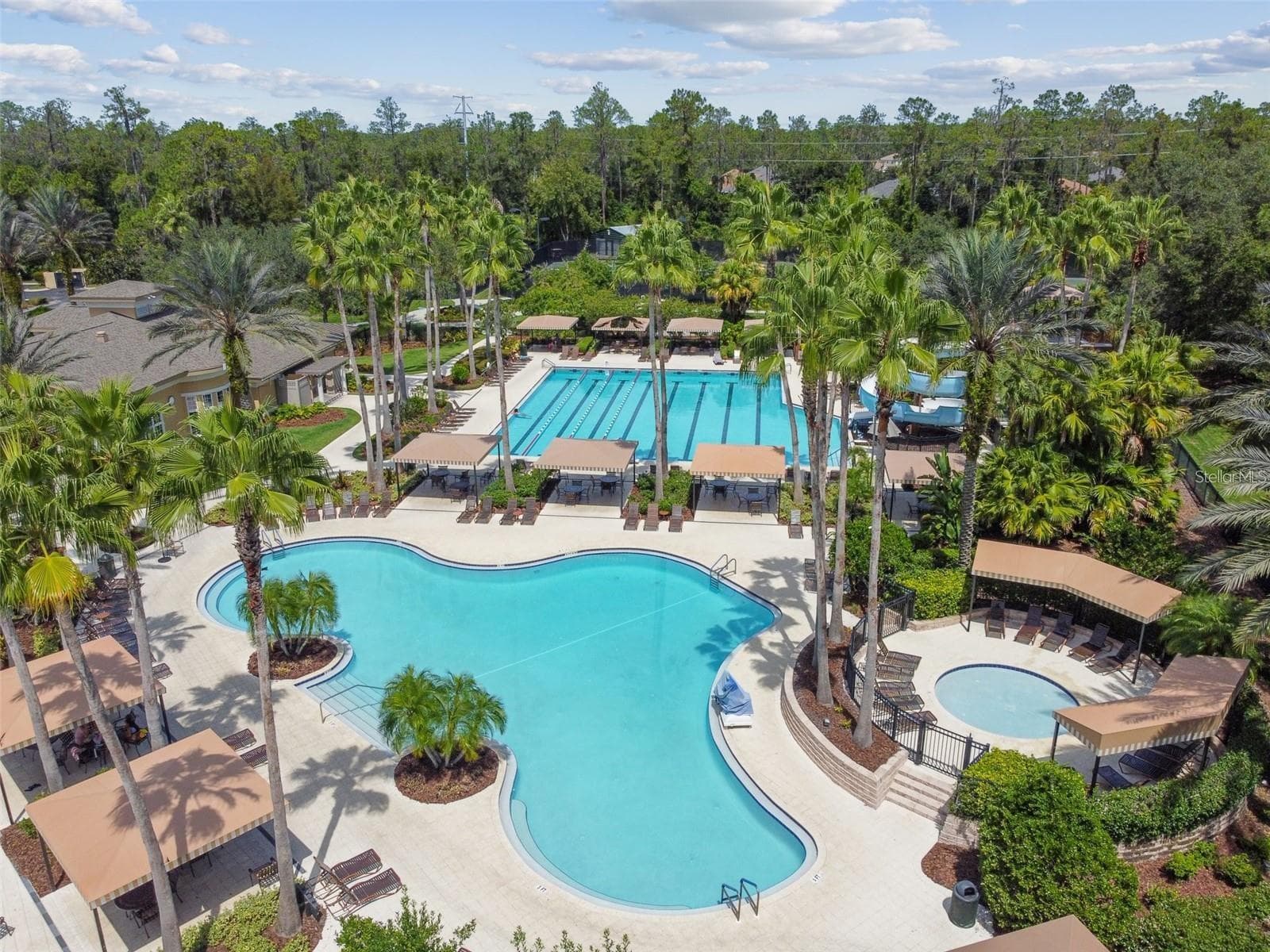 Seven Oaks Pool Aerial - 26920 WINGED ELM DR, WESLEY CHAPEL