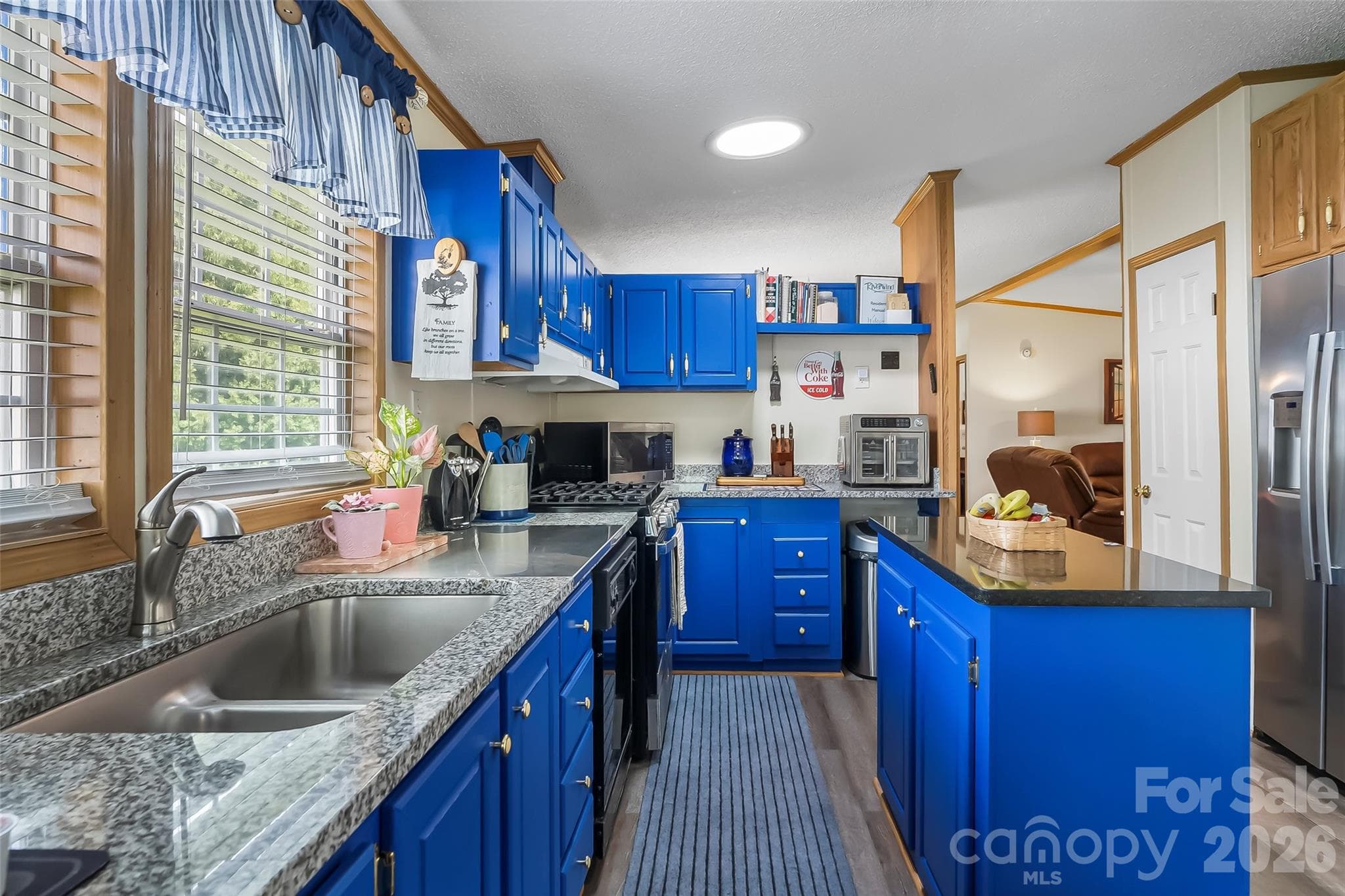 Kitchen with granite countertops and stainless steel appliances - 208 Red Birch Court, Hendersonville