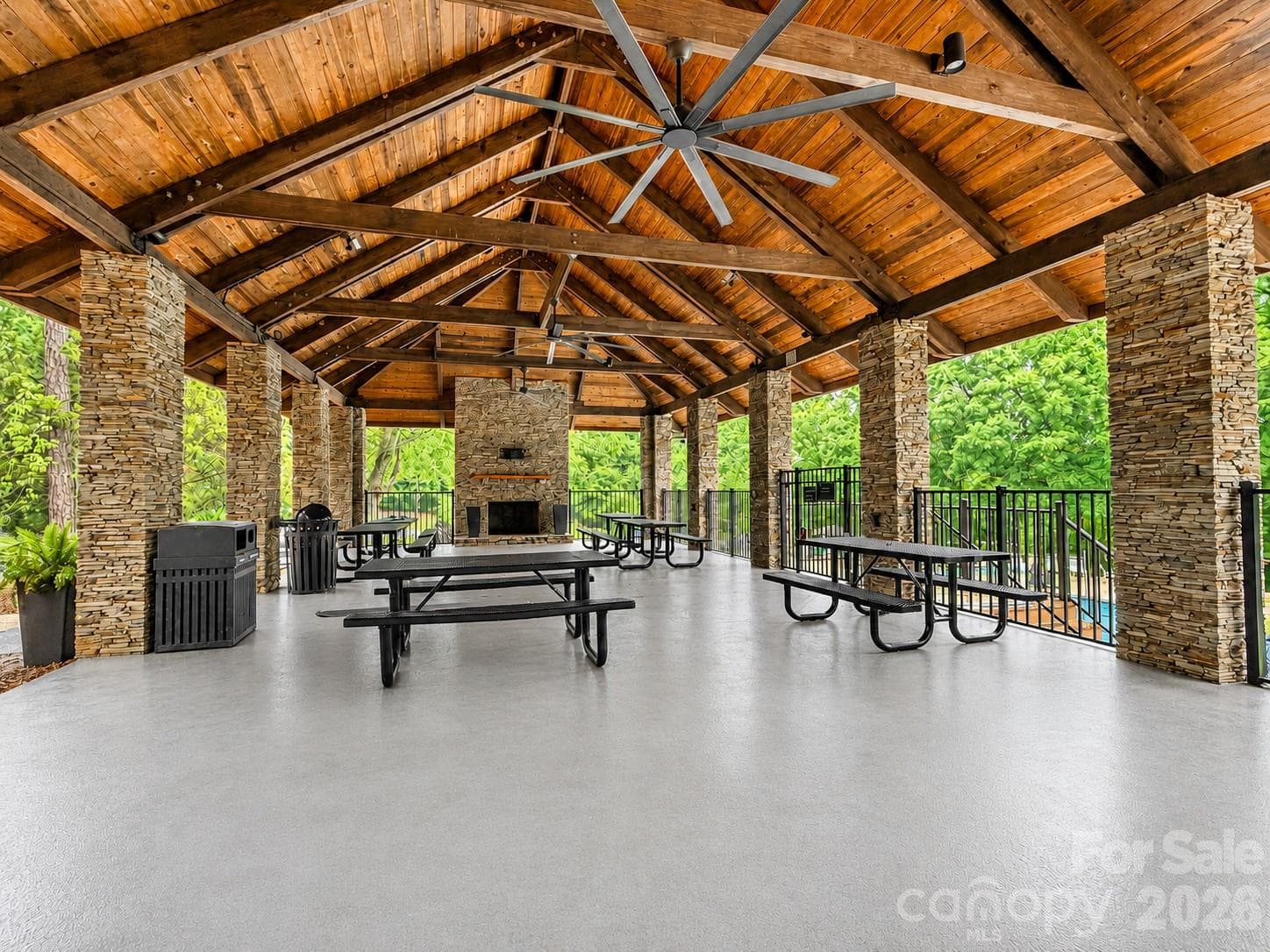 Community Cabana with Fireplace & grilling area - 6832 Charter Hills Road, Charlotte