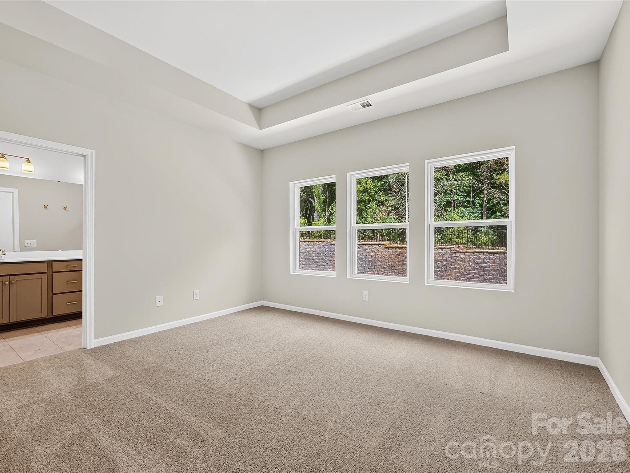 Spacious Owners Suite Offering an Elevated Tray Ceiling and Natural Light - Charlotte