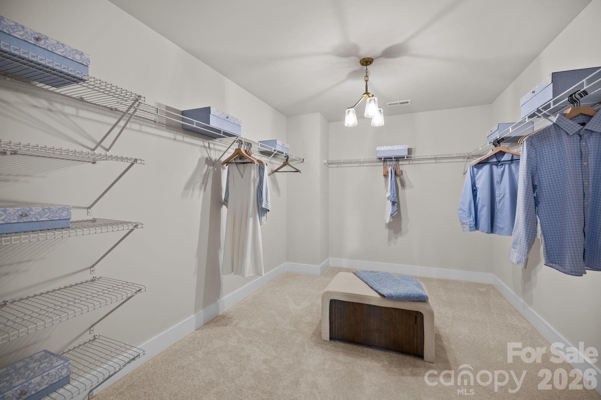 Second Floor Primary Closet - Model Home Photo for Reference Only - 3026 Grandiose Drive, Indian Trail